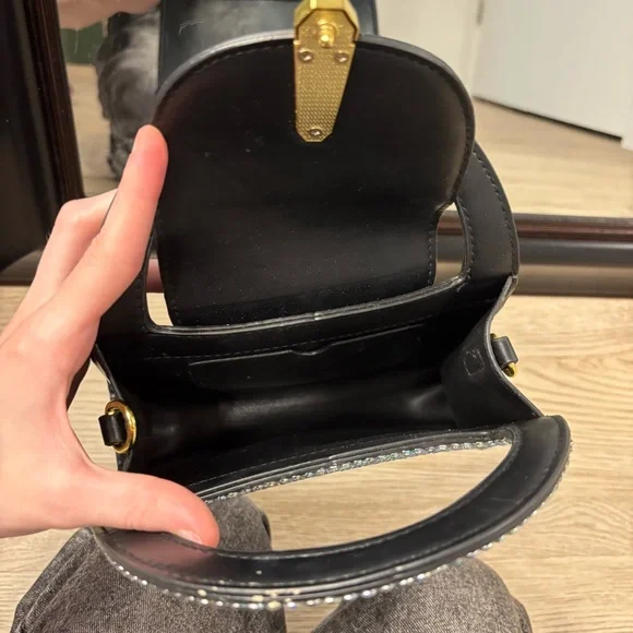 Glamorous Black and Silver Mini Bag with Crescent Shape - Picture 2 of 7